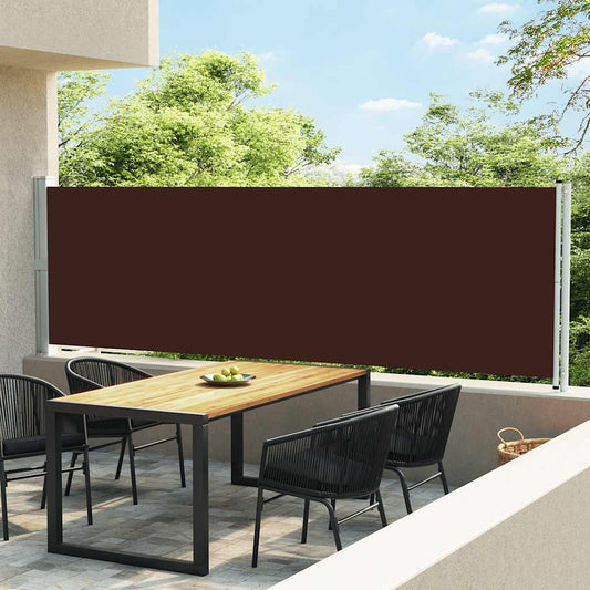 Patio Retractable Side Awning 140x600 cm Brown