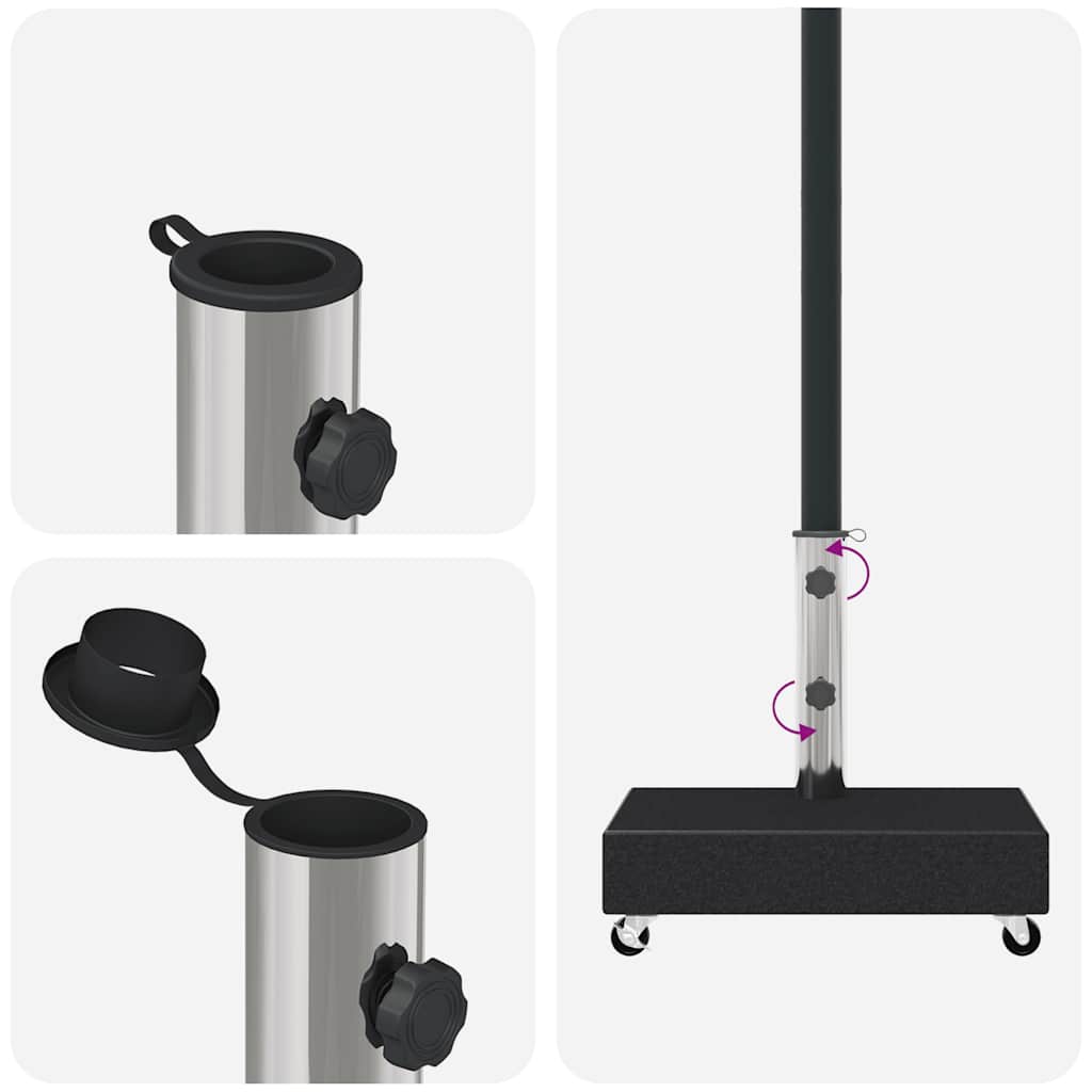 Umbrella Base Black 45x25x8 cm Granite