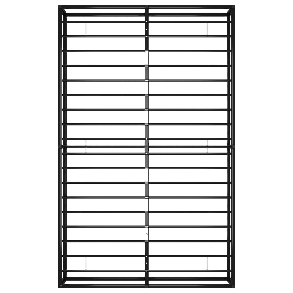 Bed Frame without Mattress Black Metal 120x200 cm