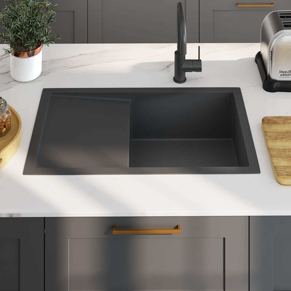 Handmade Kitchen Sink Black Stainless Steel