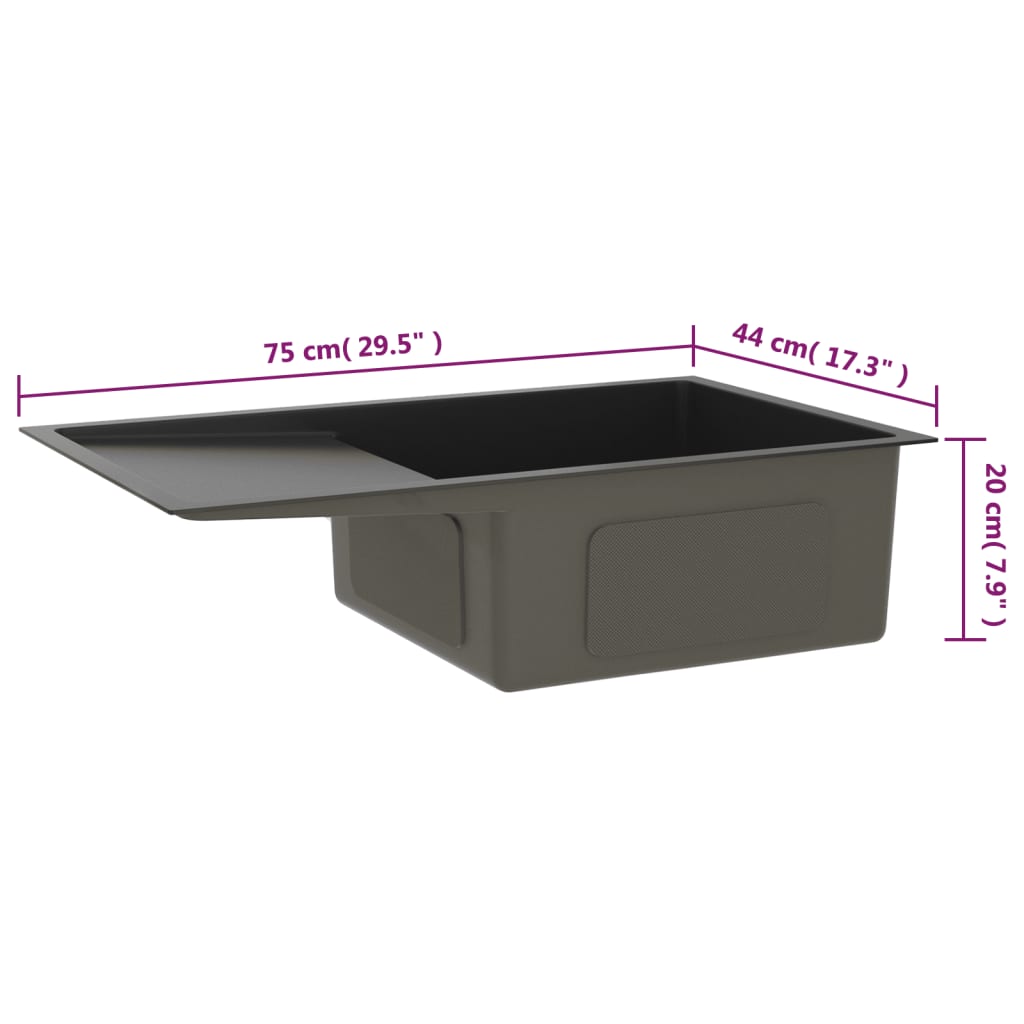 Handmade Kitchen Sink Black Stainless Steel