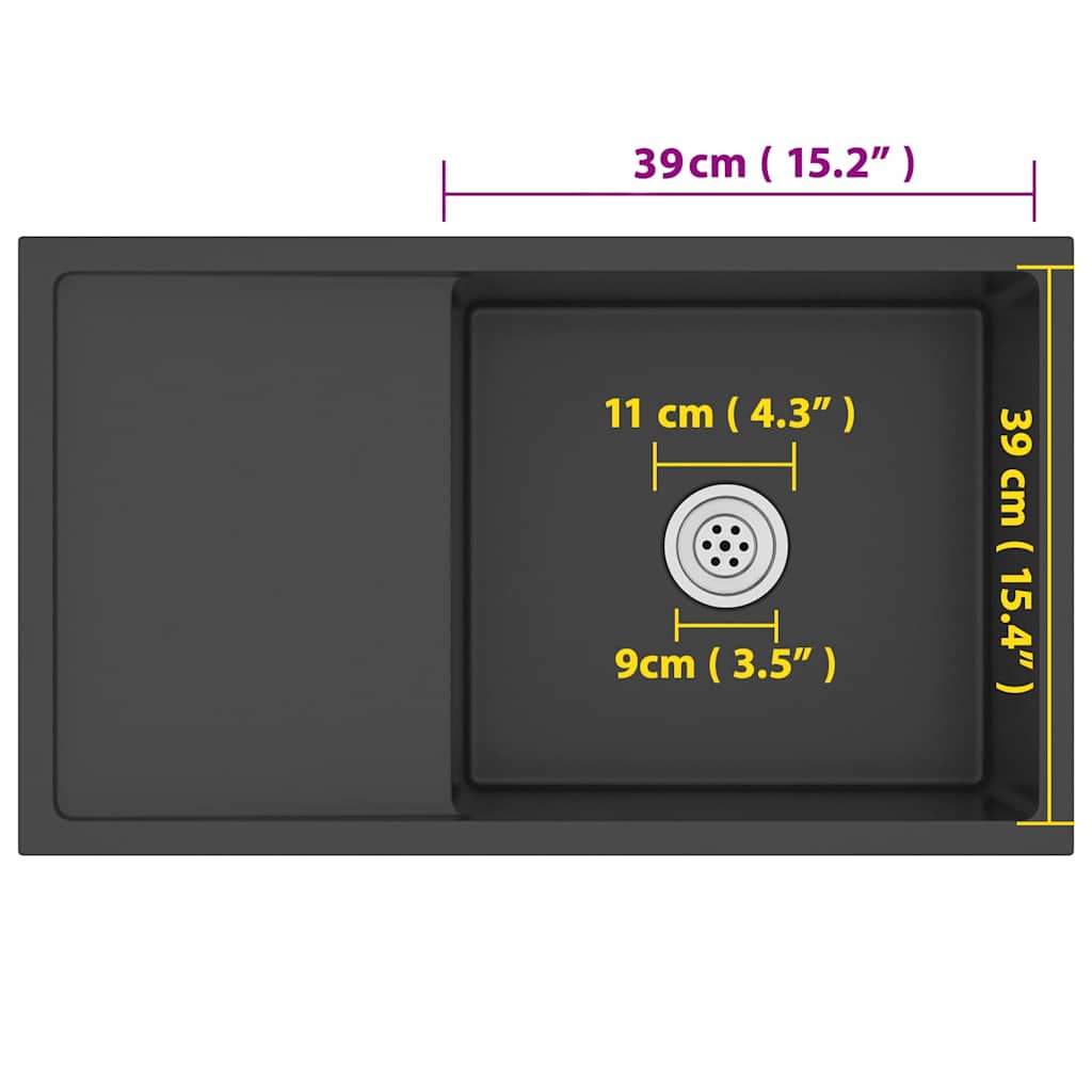 Handmade Kitchen Sink Black Stainless Steel
