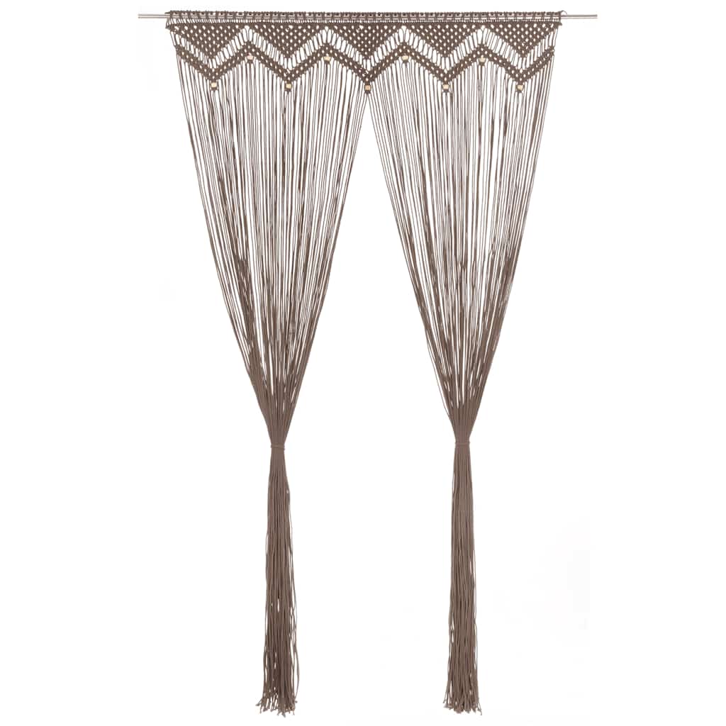 Macrame Curtain Taupe 140x240 cm Cotton