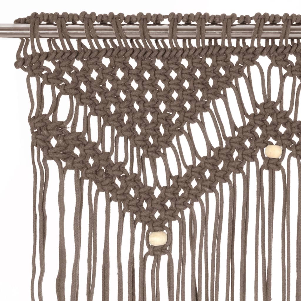 Macrame Curtain Taupe 140x240 cm Cotton