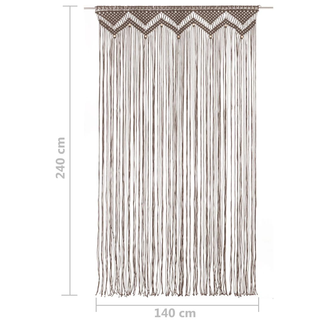 Macrame Curtain Taupe 140x240 cm Cotton