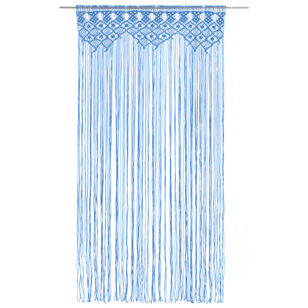 Macrame Curtain Blue 140x240 cm Cotton