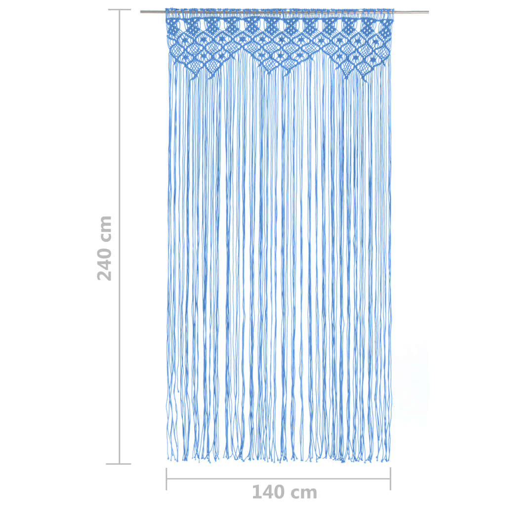 Macrame Curtain Blue 140x240 cm Cotton