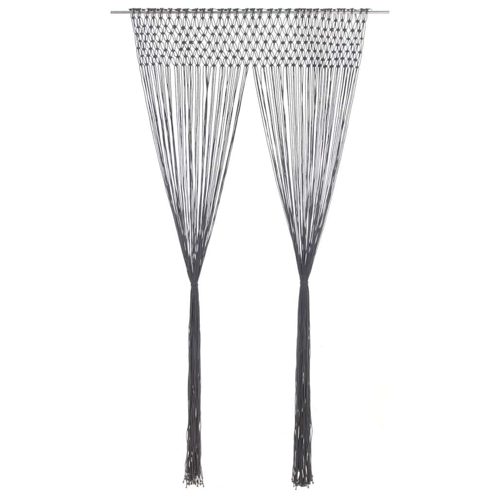 Macrame Curtain Anthracite 140x240 cm Cotton