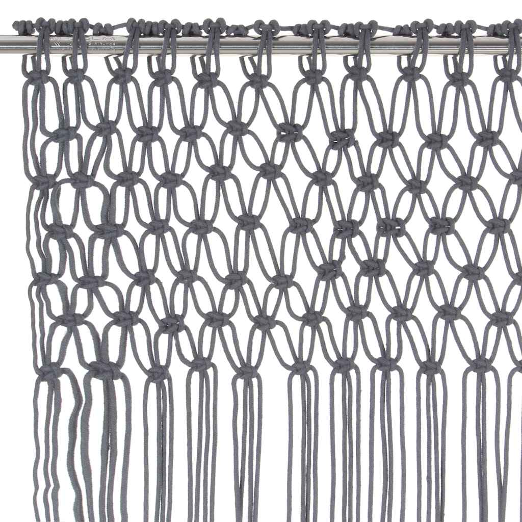Macrame Curtain Anthracite 140x240 cm Cotton