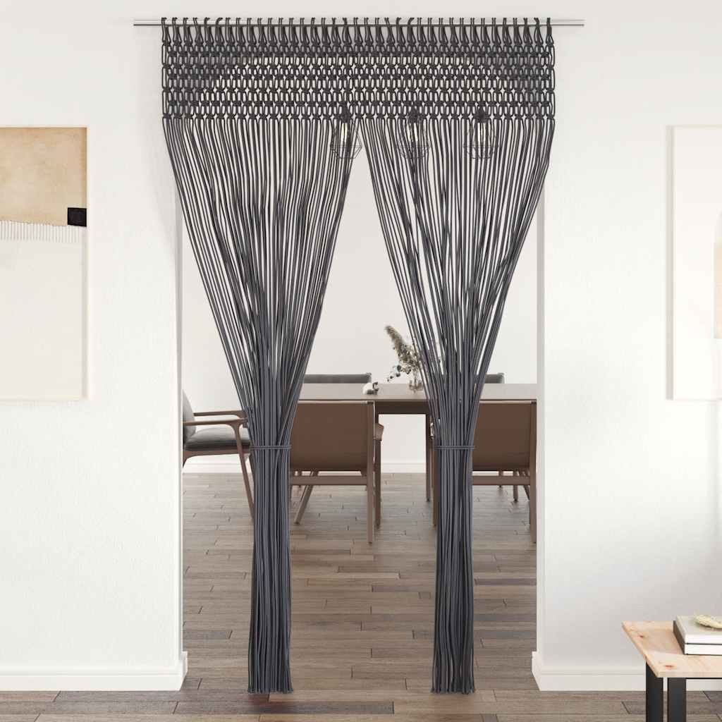 Macrame Curtain Anthracite 140x240 cm Cotton