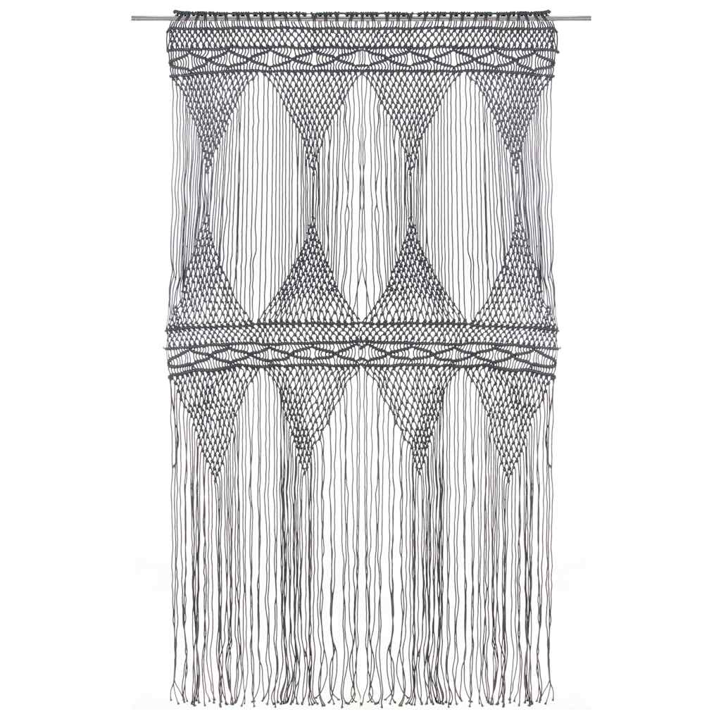 Macrame Curtain Anthracite 140x240 cm Cotton