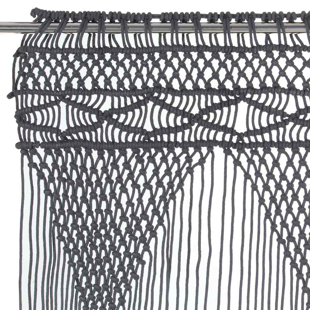 Macrame Curtain Anthracite 140x240 cm Cotton