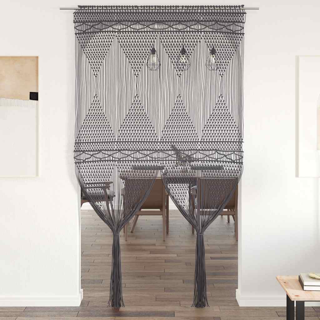 Macrame Curtain Anthracite 140x240 cm Cotton