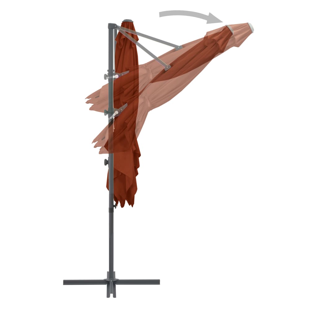 Cantilever Garden Parasol with Steel Pole Terracotta 250x250 cm