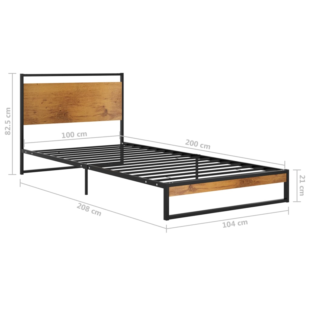 Bed Frame without Mattress Metal 100x200 cm