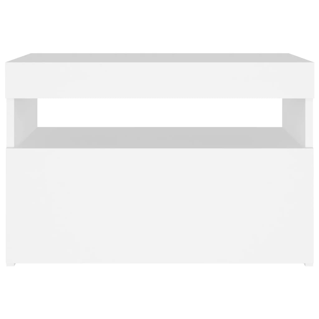 TV Cabinet with LED Lights White 60x35x40 cm