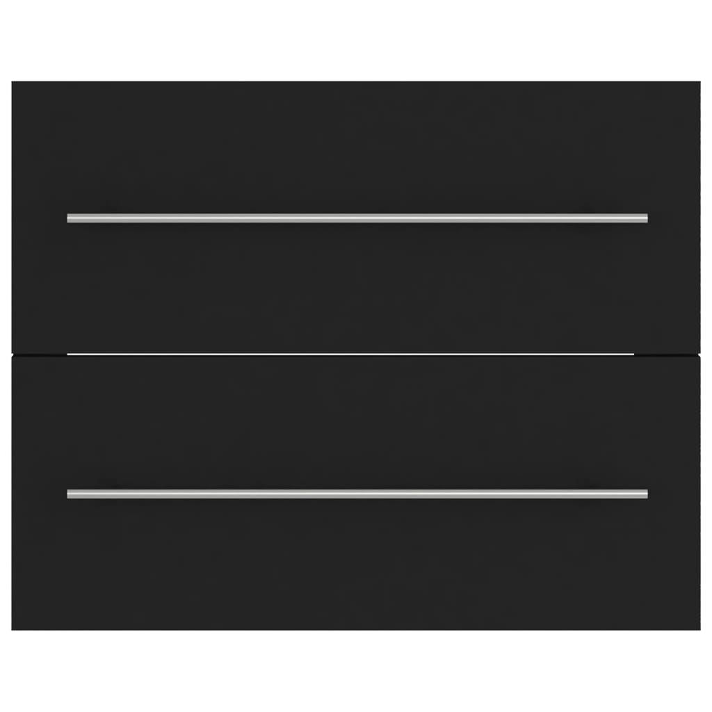 Sink Cabinet Black 60x38.5x48 cm Engineered Wood