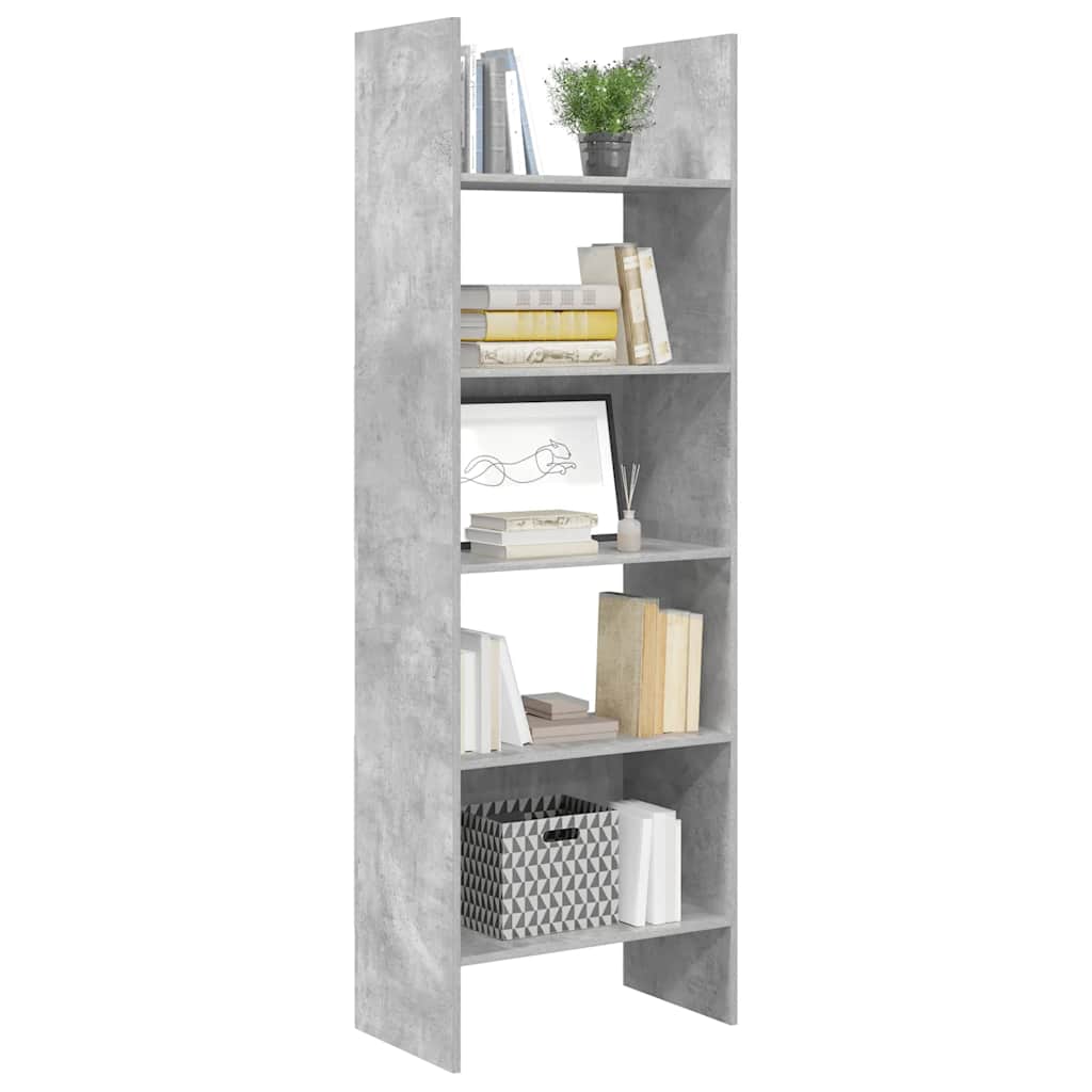 Book Cabinet Concrete Grey 60x35x180 cm Engineered Wood