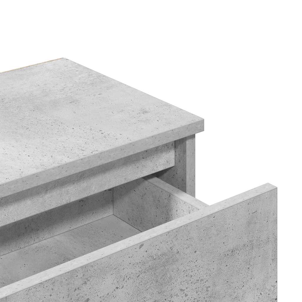 Bedside Cabinet Concrete Grey 40x30x39 cm Engineered Wood