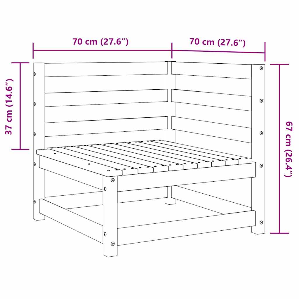Garden Corner Sofas 2 pcs Grey Solid Wood Pine