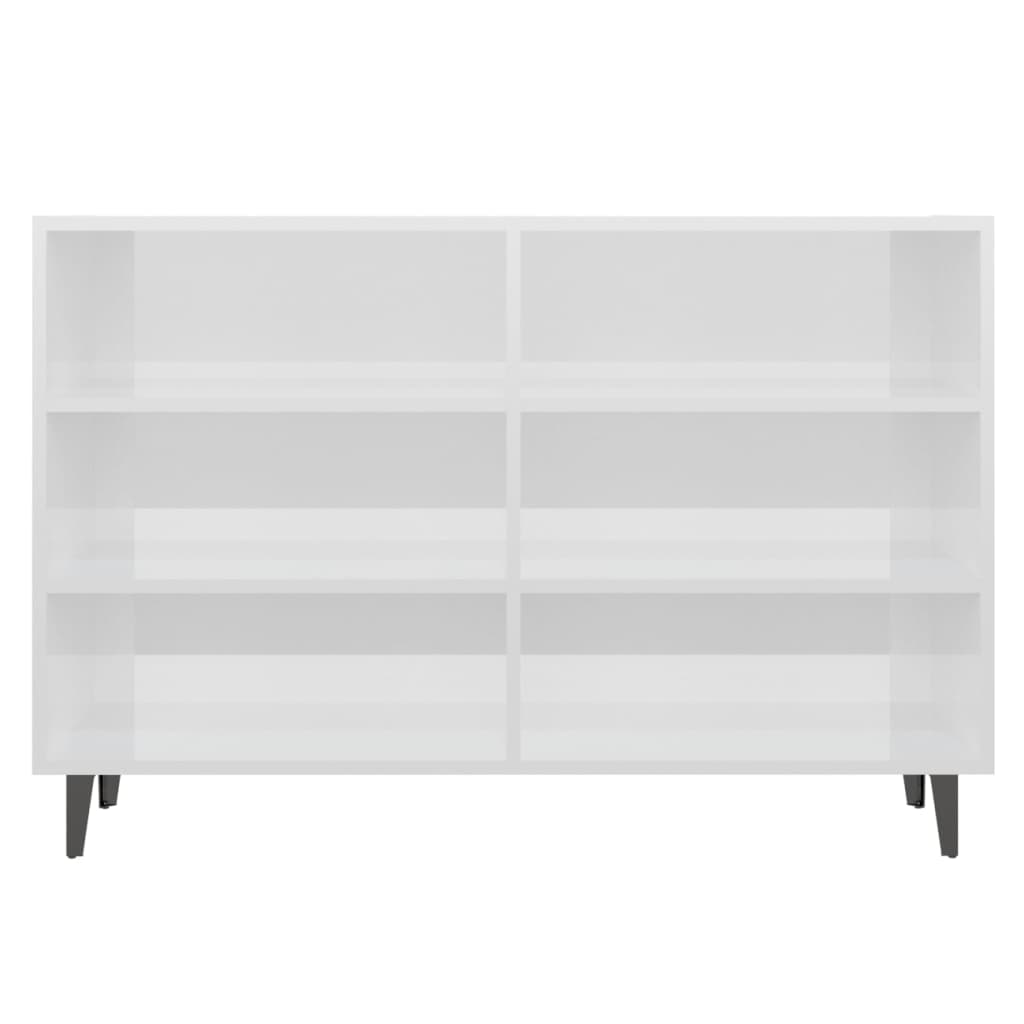 Sideboard High Gloss White 103.5x35x70 cm Engineered Wood
