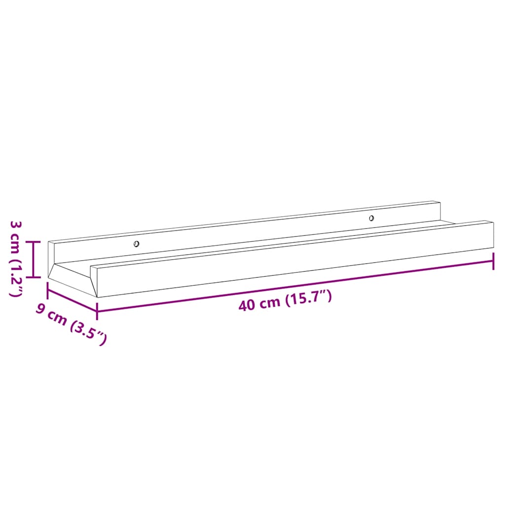 Wall Shelves 4 pcs High Gloss White 40x9x3 cm