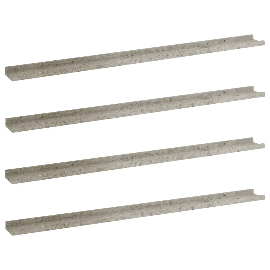 Wall Shelves 4 pcs Concrete Grey 115x9x3 cm