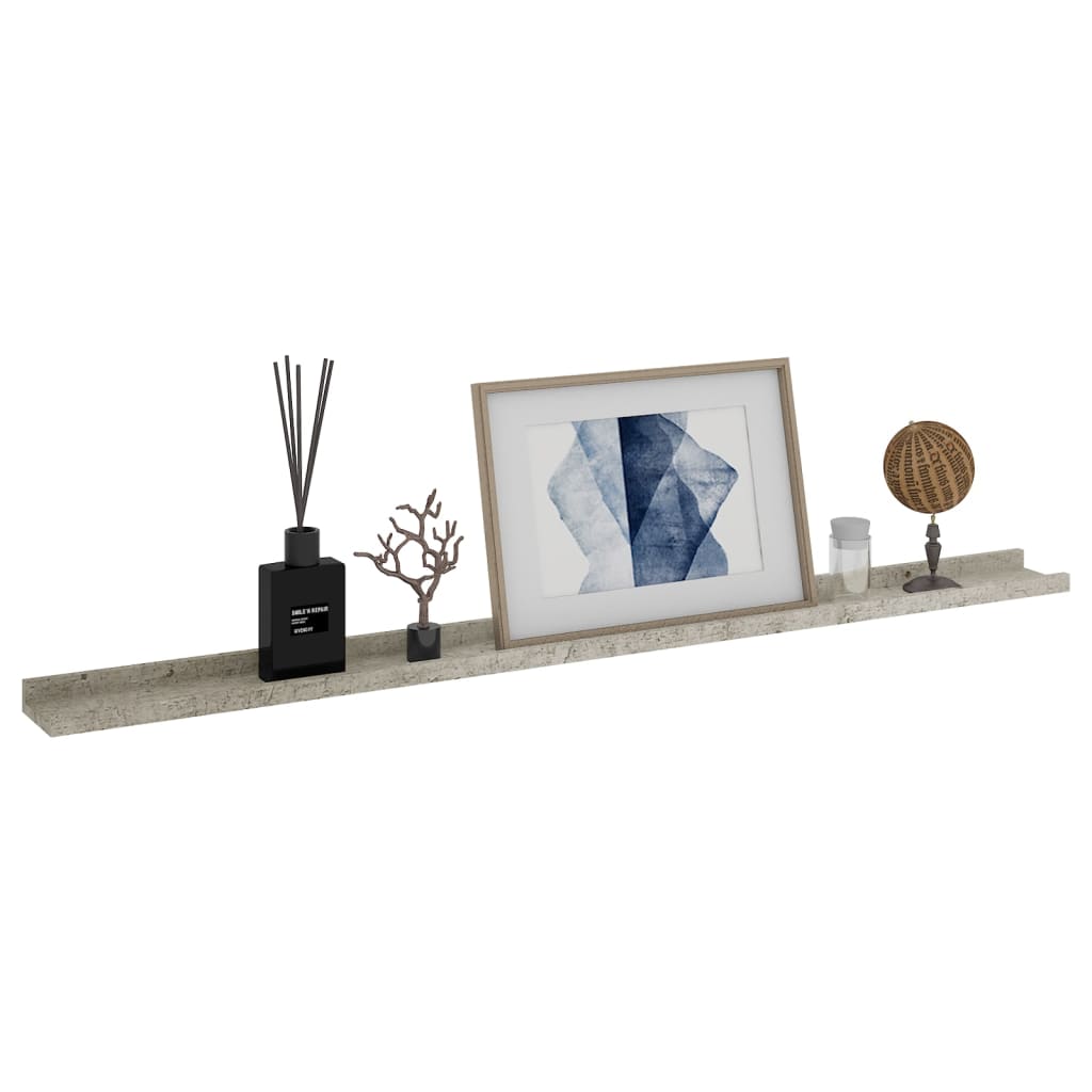 Wall Shelves 4 pcs Concrete Grey 115x9x3 cm