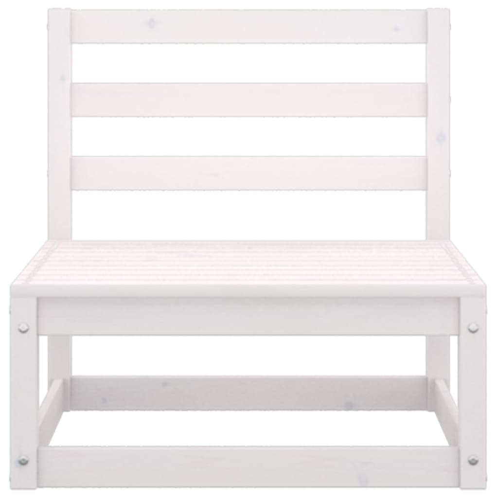 8 Piece Garden Lounge Set White Solid Wood Pine
