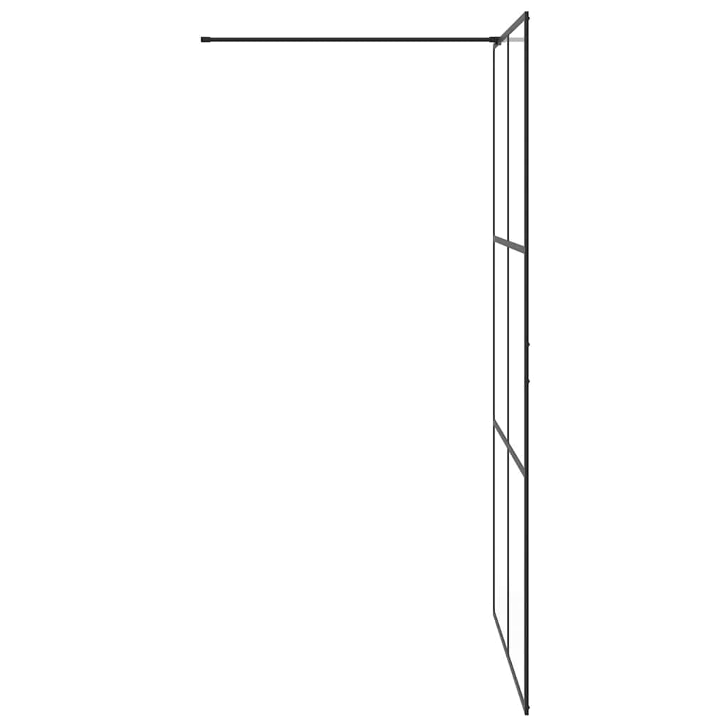 Walk-in Shower Wall with Clear ESG Glass 115x195 cm Black
