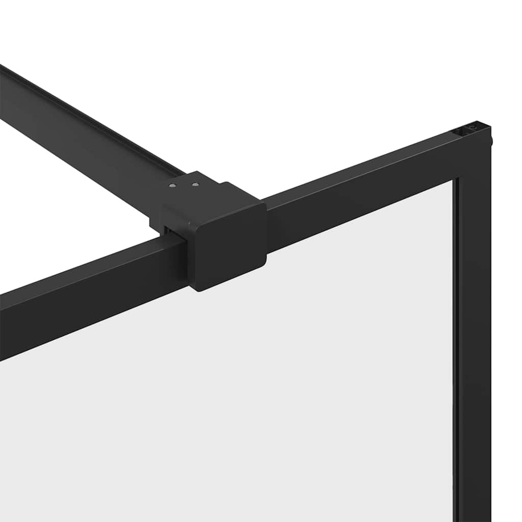 Walk-in Shower Wall with Clear ESG Glass 115x195 cm Black