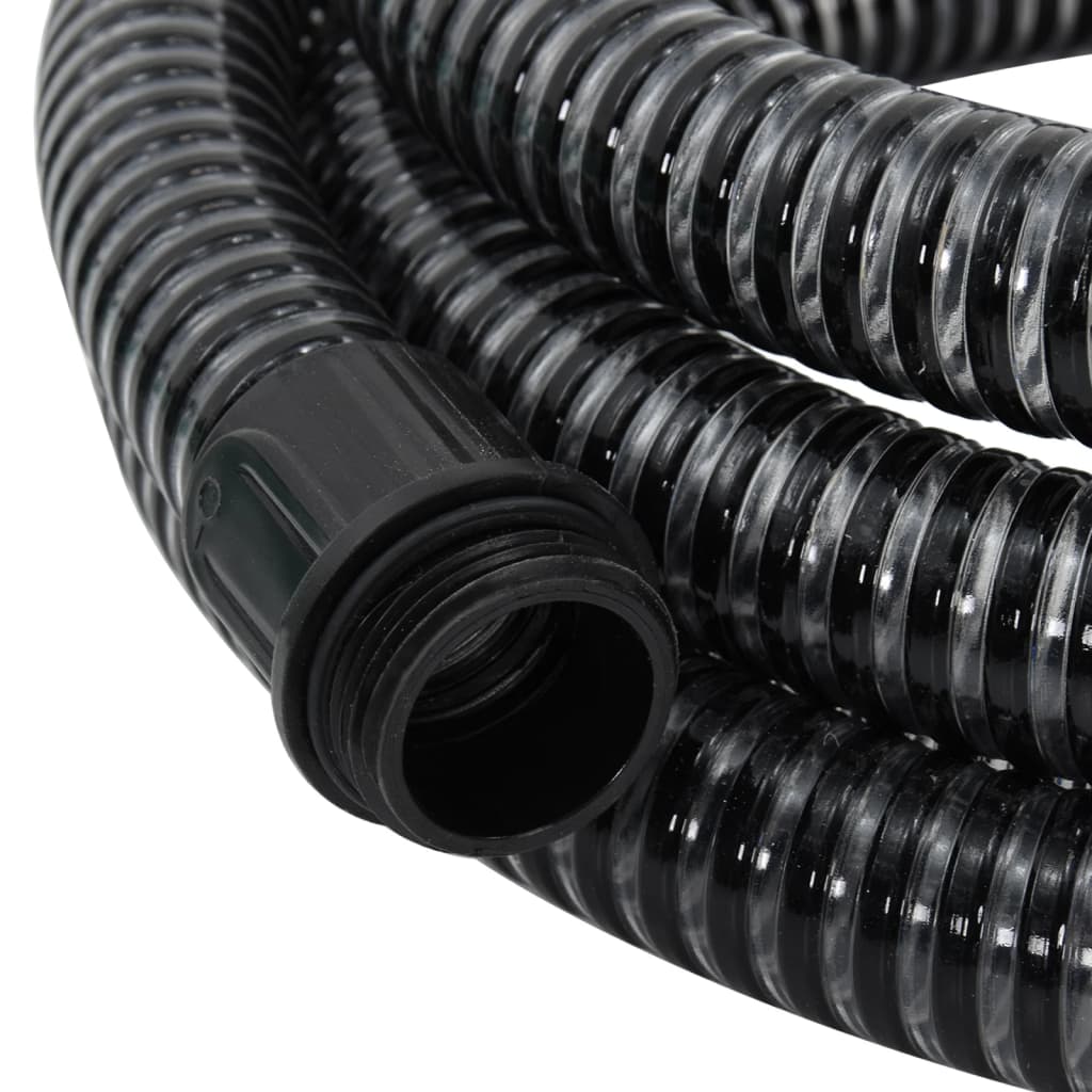 Suction Hose with Brass Connectors Black 1.1" 15 m PVC