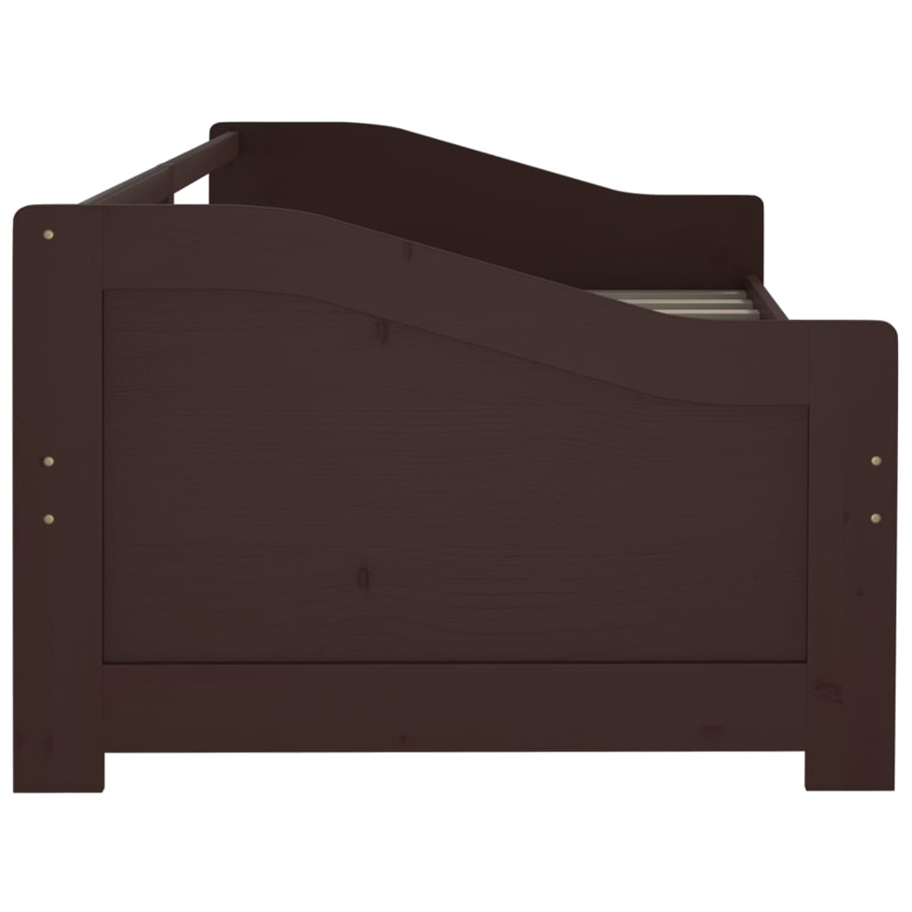 3-Seater Day Bed without Mattress Dark Brown 90x200cm