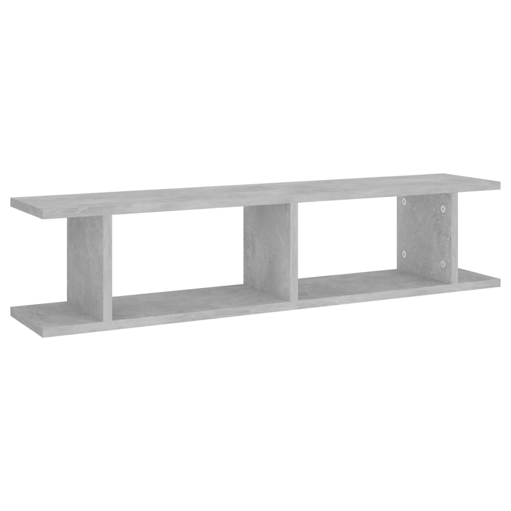 Wall Shelf 2 pcs Concrete Grey 90x18x20 cm Engineered Wood