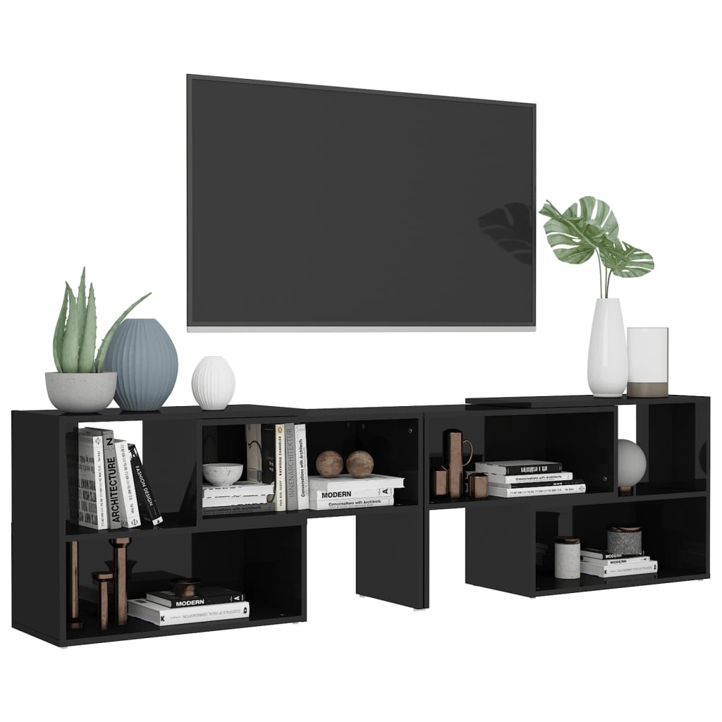 TV Cabinet High Gloss Black 149x30x52 cm Engineered Wood
