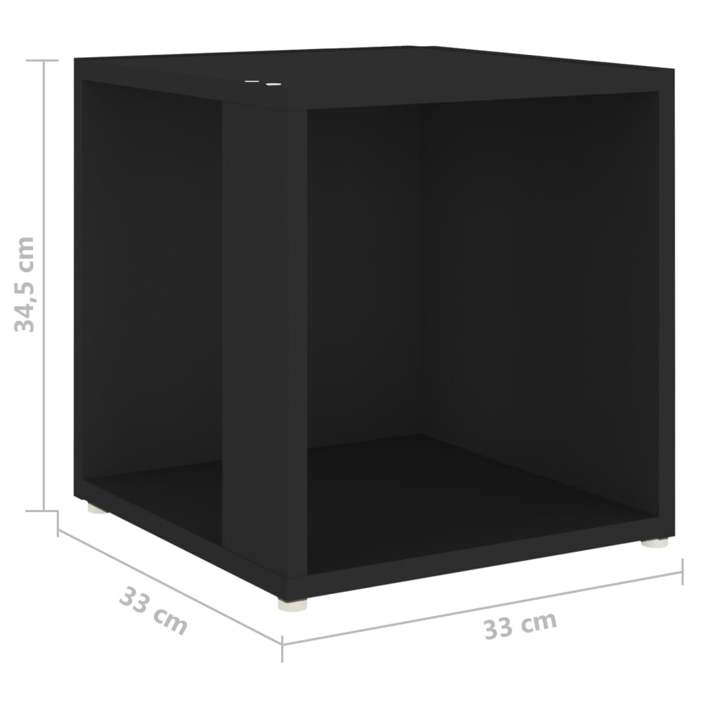 Side Table Black 33x33x34.5 cm Engineered Wood