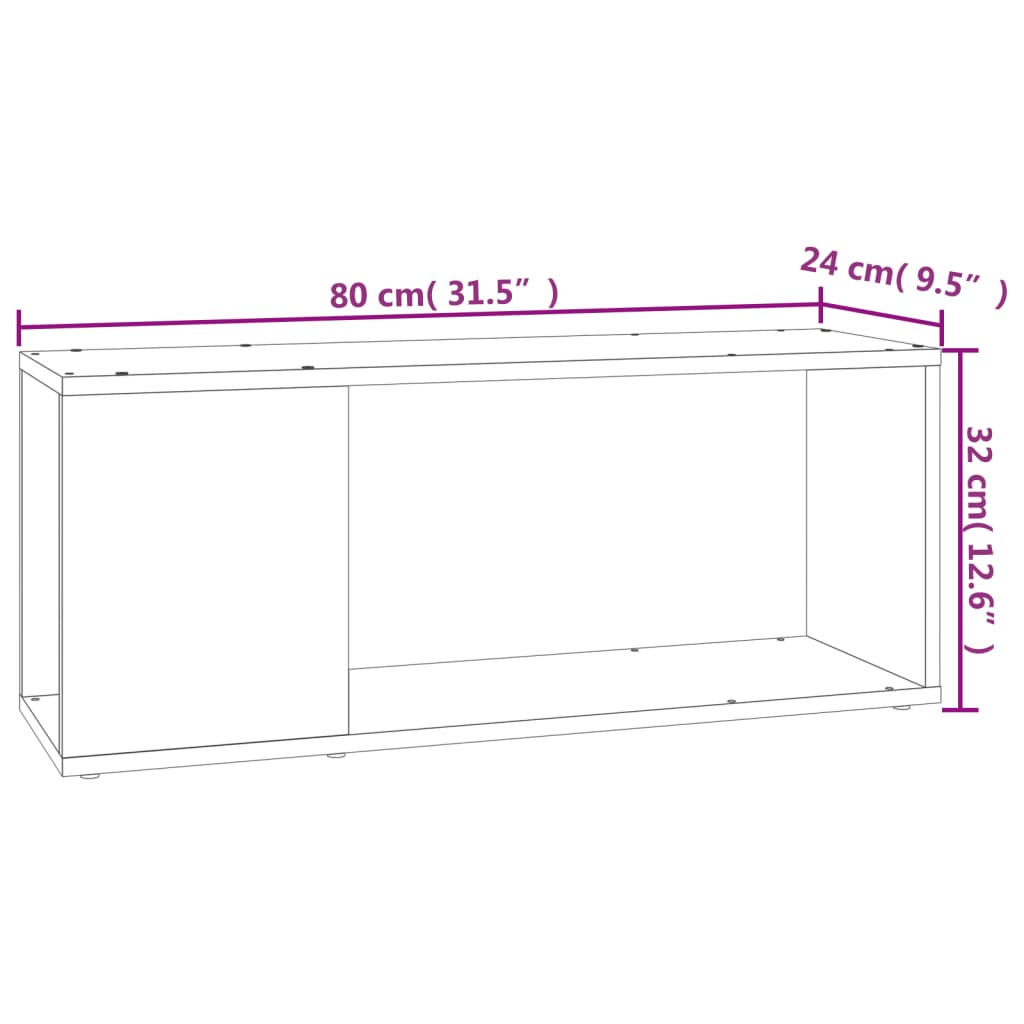 TV Cabinet Concrete Grey 80x24x32 cm Engineered Wood