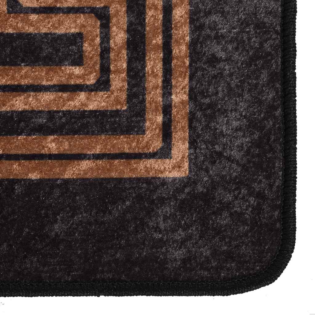 Rug Washable 80x150 cm Black and Gold Anti Slip