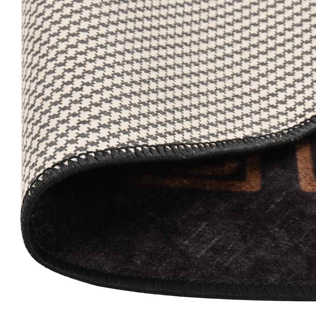 Rug Washable φ120 cm Black and Gold Anti Slip