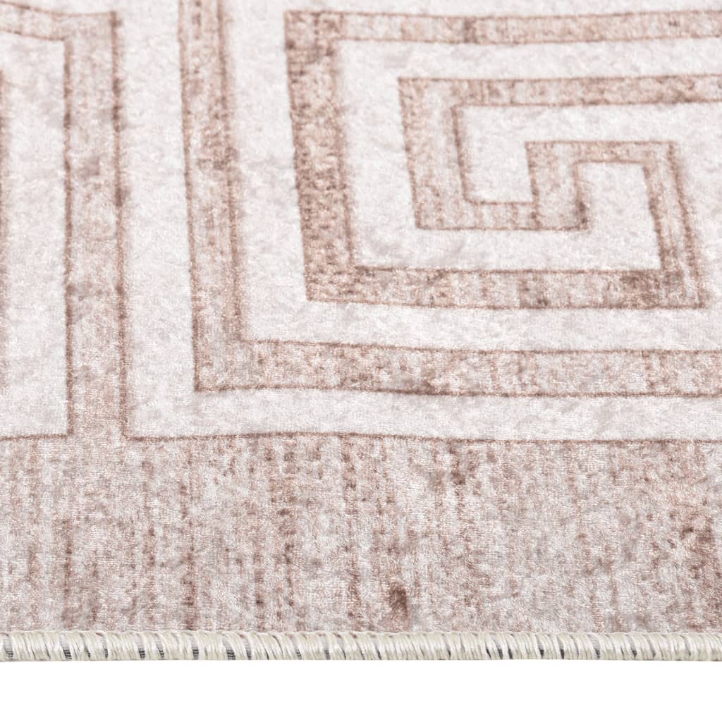 Rug Washable 190x300 cm Beige Anti Slip