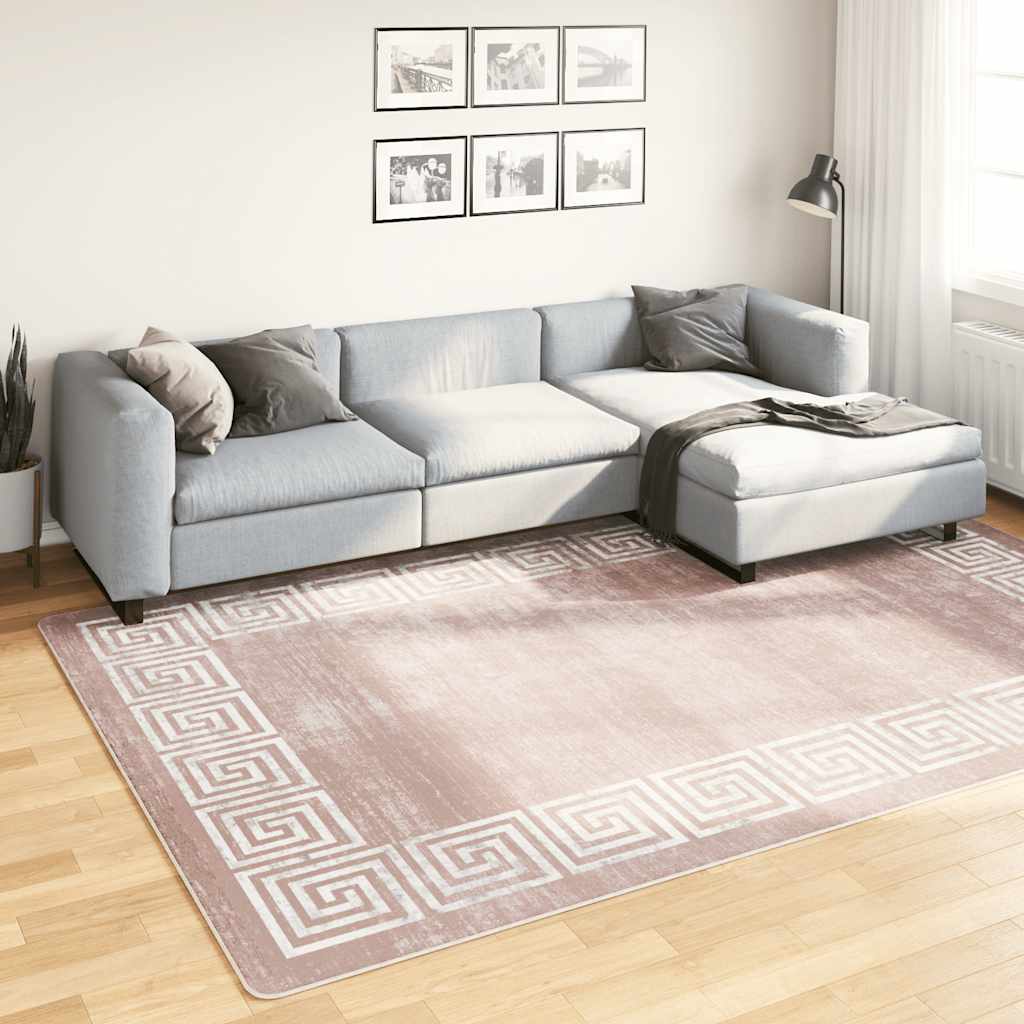 Rug Washable 190x300 cm Beige Anti Slip
