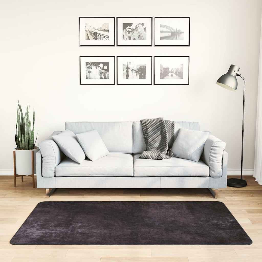 Rug Washable 80x150 cm Anthracite Anti Slip