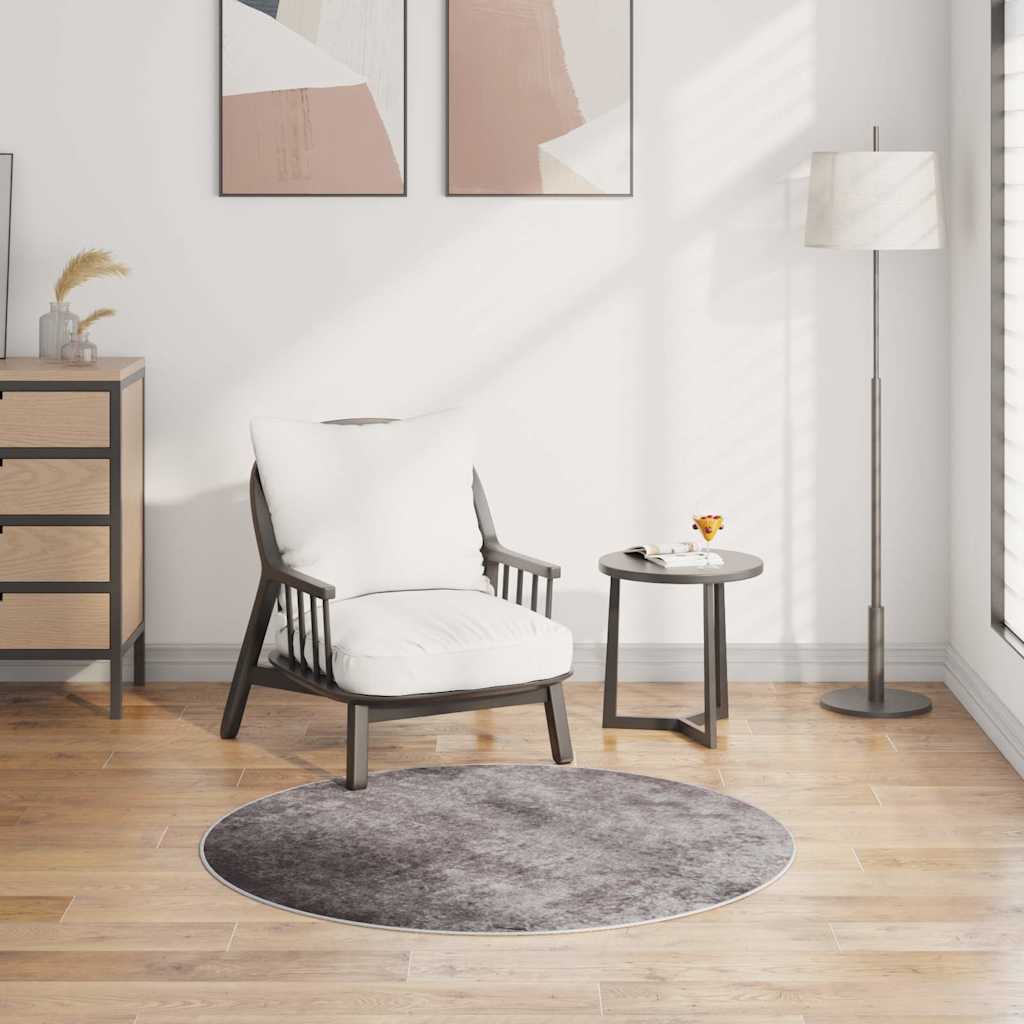 Rug Washable φ120 cm Grey Anti Slip