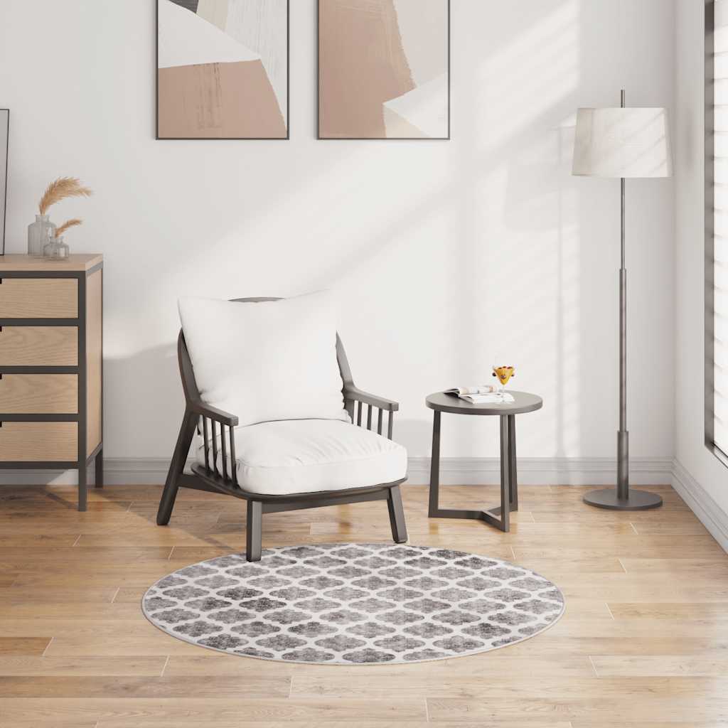 Rug Washable φ120 cm Multicolour Anti Slip