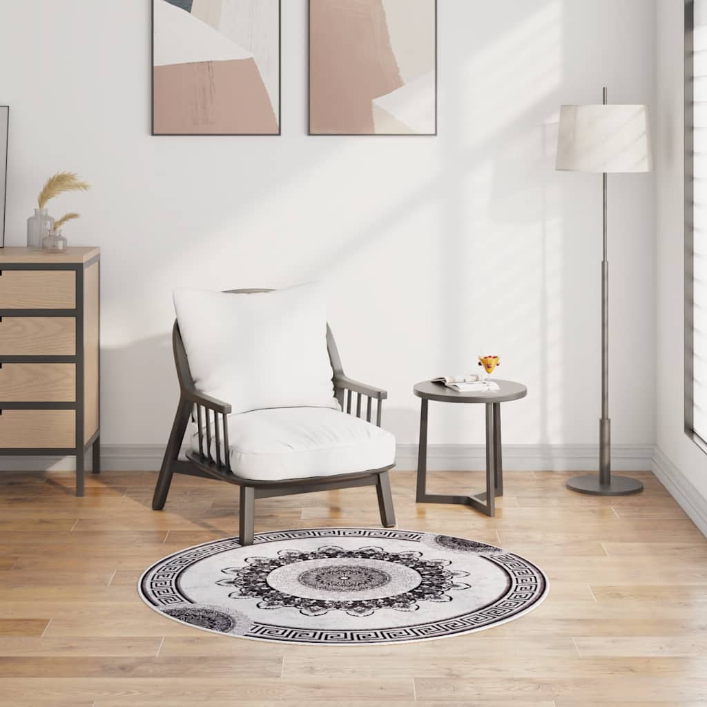 Rug Washable φ120 cm Multicolour Anti Slip