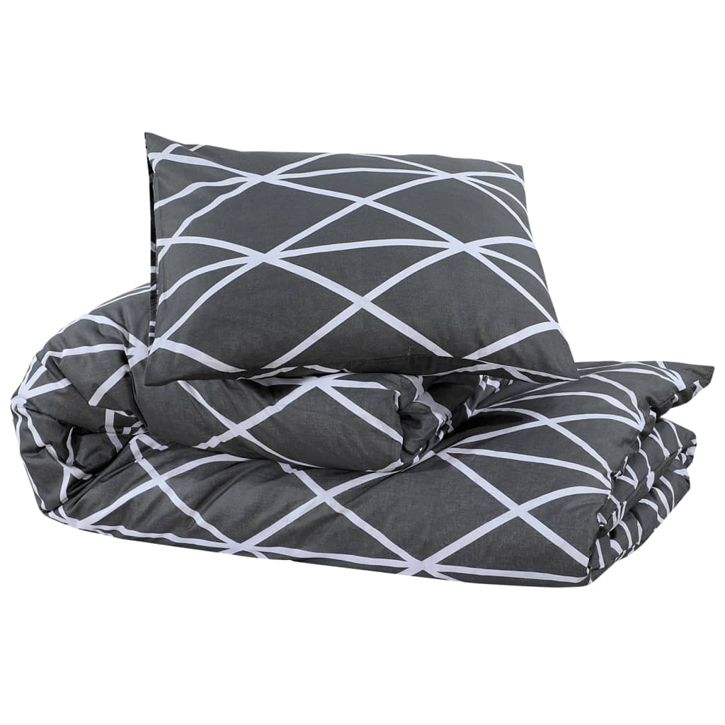 Duvet Cover Set Grey 200x220 cm Cotton