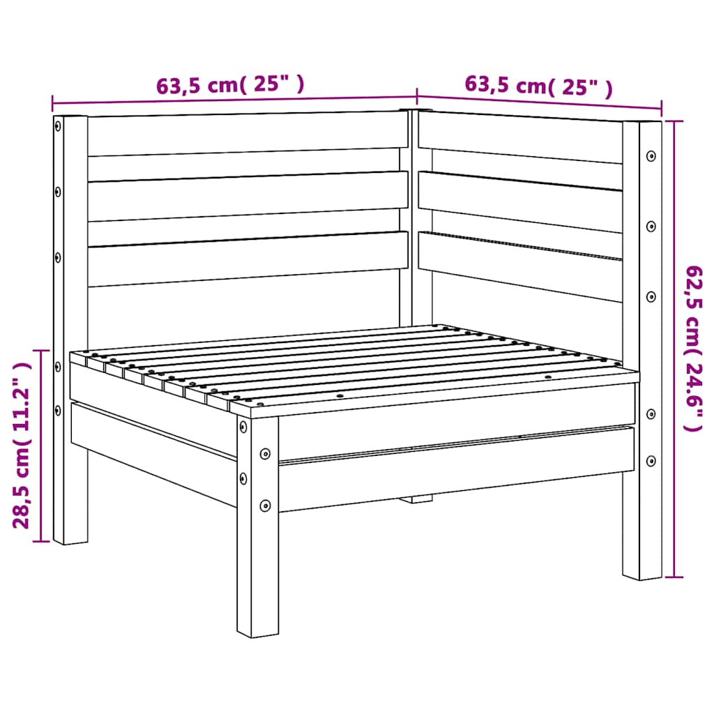 Garden Corner Sofa Solid Wood Pine