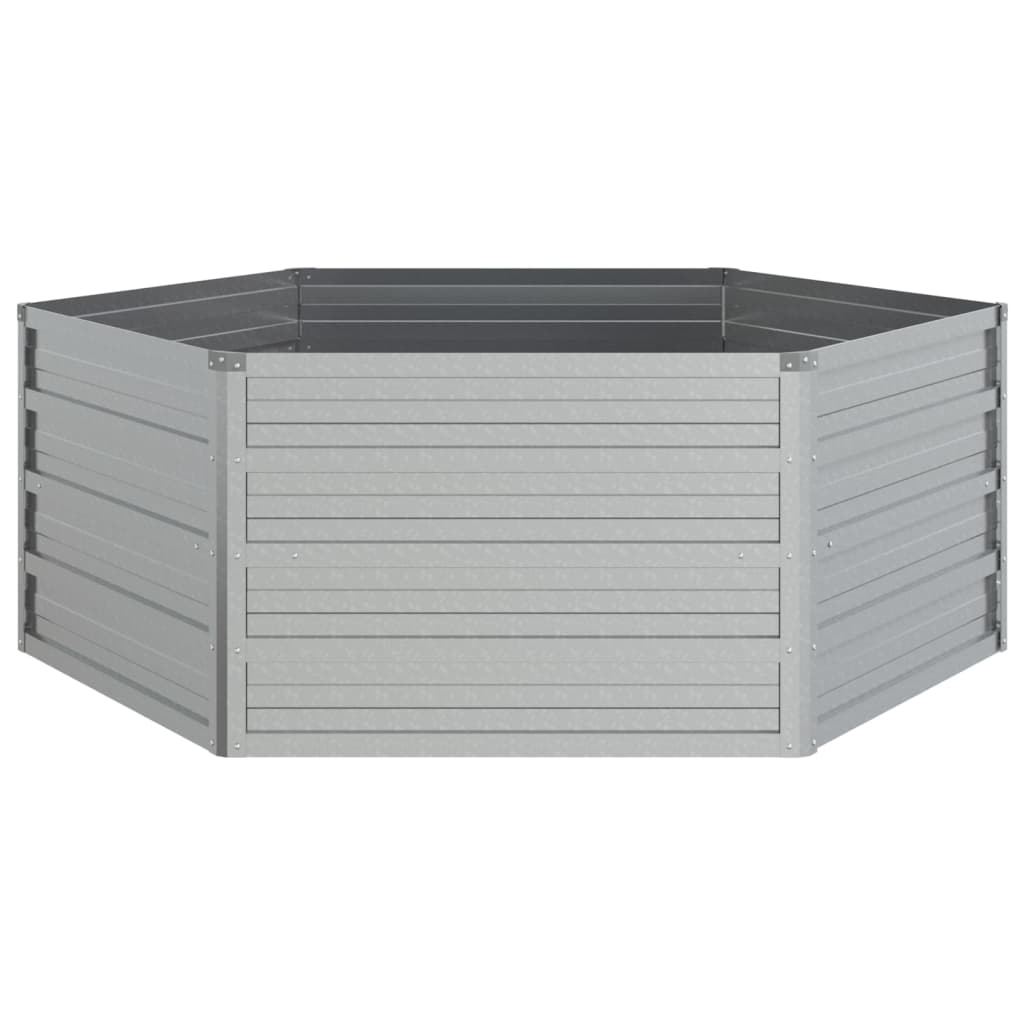 Garden Raised Bed 129x45 cm Galvanized Steel Silver