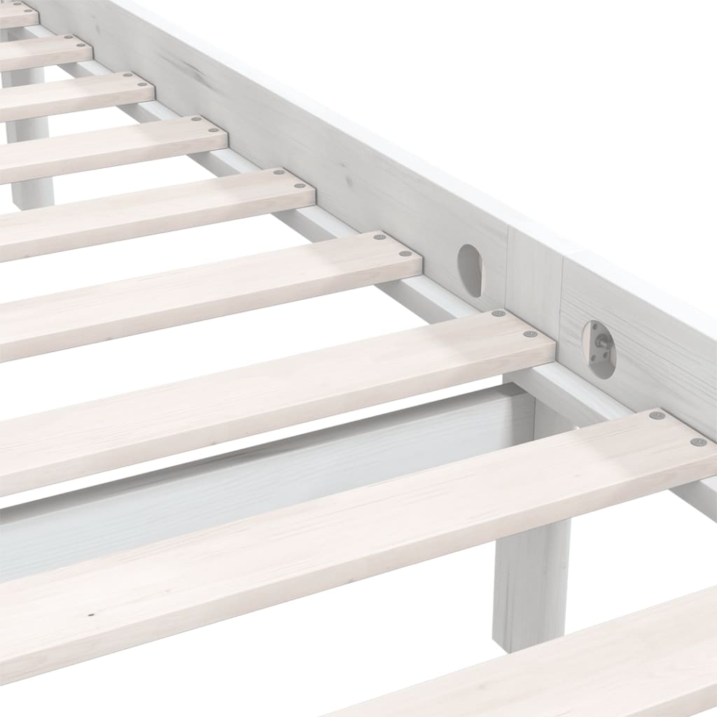 810068 vidaXL Bed Frame without Mattress White Solid Wood 90x200 cm