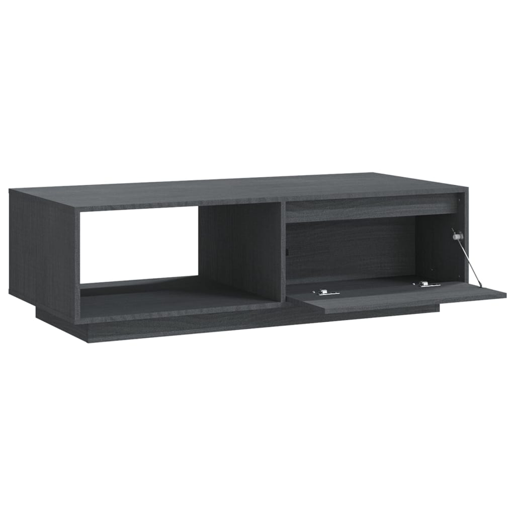 Coffee Table Grey 110x50x33.5 cm Solid Pinewood